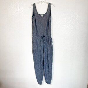 Pact Organic Cotton All Day Easy Jumpsuit Sleeveless Blue Striped Women's Medium
